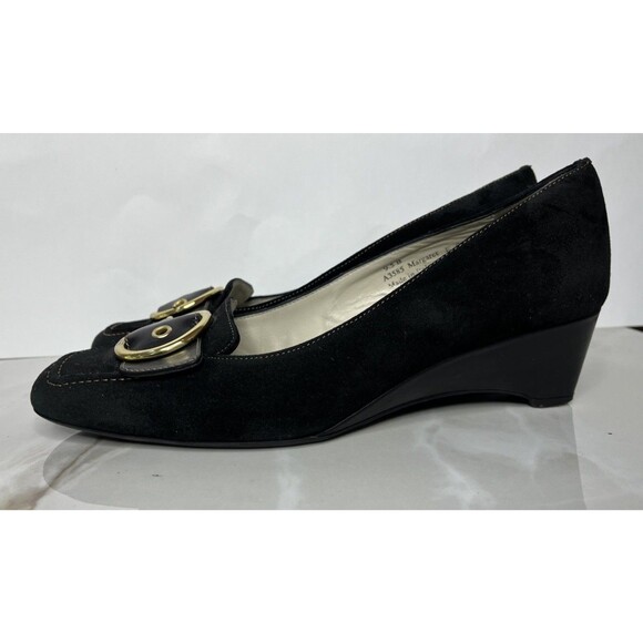 Coach Margaret Suede Leather Wedges Mid Heel 2” Pump Shoe 9.5 D Italy - Picture 2 of 9